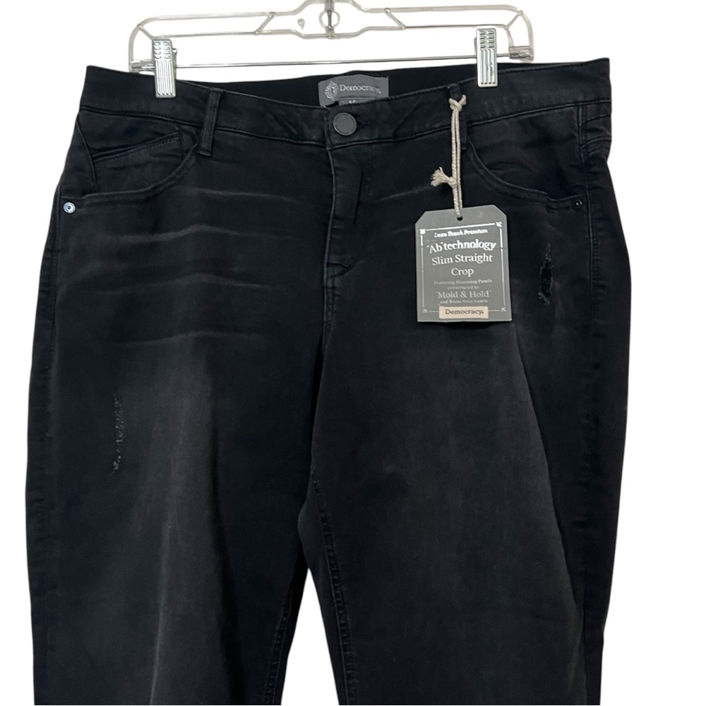 NWT Democracy slim straight crop black jeans size 16W. - Picture 4 of 12